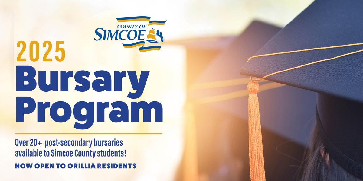TayTownship's tweet photo. Attention #TayTownship students the #SimcoeCountyBursary Program is here to help local students reach their academic goals. π If you're off to post-secondary this fall, visit https://t.co/zoV6pSpY86 to learn more and submit an application by July 30, 2025. https://t.co/dcxz64DvlN