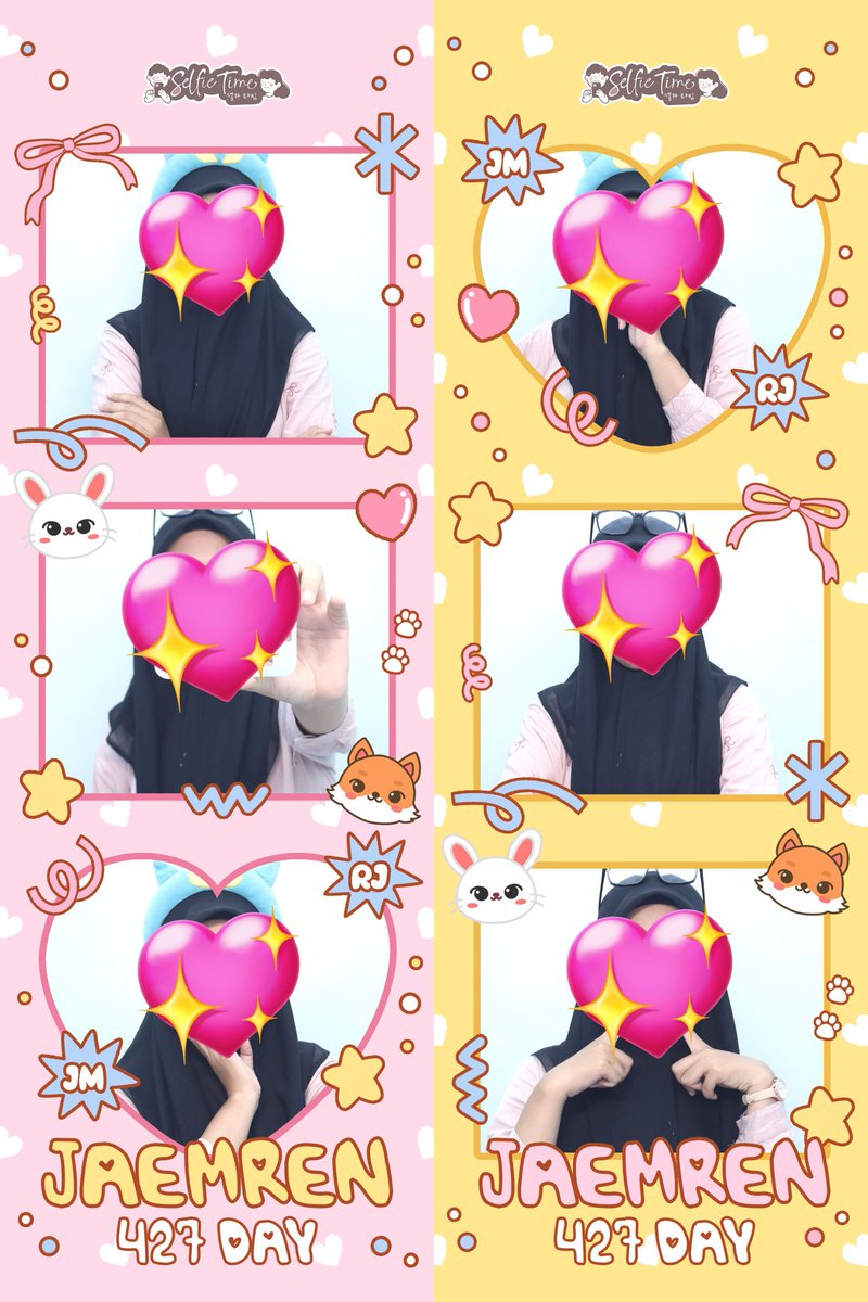 jemrenan's tweet photo. 「 ✦ 𝟒𝟐𝟕 𝘔𝘰𝘮𝘦𝘯𝘵𝘴 𝘞𝘪𝘵𝘩 𝘠𝘰𝘶 ✦ 」 
JAEMREN 427 DAY ONLINE FRAME by @jaemren_id

PLISSS FRAME NYA LUCUU SEKALIIII😭😭😭🫶🫶🫶
Happy JaemRen 427 Day semuanyaaa🐰🦊🩷💛

#427MomentsWithYou 
#JaemRen427Day 
#HappyJaemRenDay https://t.co/FLcvscJuYS