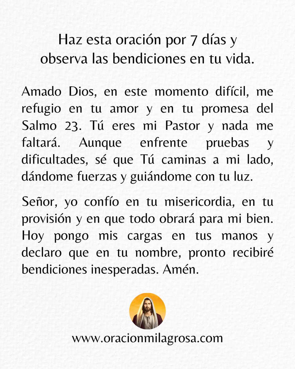 🙏 Haz esta oración por 7 días y observa las bendiciones en tu vida.