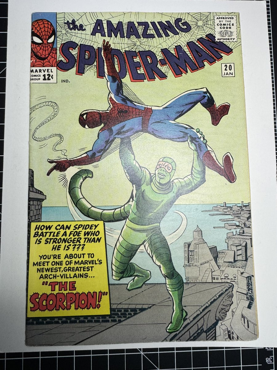 mscsquad's tweet photo. Amazing Spider-Man #20
First appearance of the Scorpion 

This book had alot of water damage , surface grime , finger bends , and needed a lot of TLC

I gave it the spa treatment 

#spiderman #amazingspiderman #scorpion #firstapperance #marvelcomics #comicbooks #comics #silverage #silveragecomics #pressandclean #pressandcleancomics 

https://t.co/vZag3dwtJG