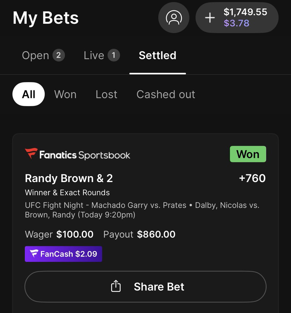 imjcink's tweet image. Did round 2 for Randy brown as well 🙏🏻 🇯🇲💰✅ @MattyBetss @DieHardMMAPod @sportsRgay @LucrativeJames @S0L4R_W4RD3N @Dravhy_ #ufc #ufcfight