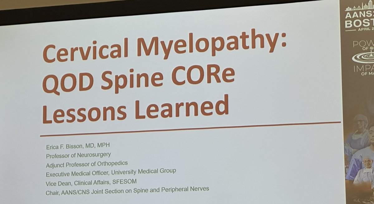 spinesection's tweet image. Fantastic afternoon session at the 2025 AANS Annual Meeting highlighting top lessons learned from the Quality Outcomes Database (QOD)!
The QOD has generated a tremendous body of research and publications, shaping how we think about spine surgery outcomes and quality improvement.…