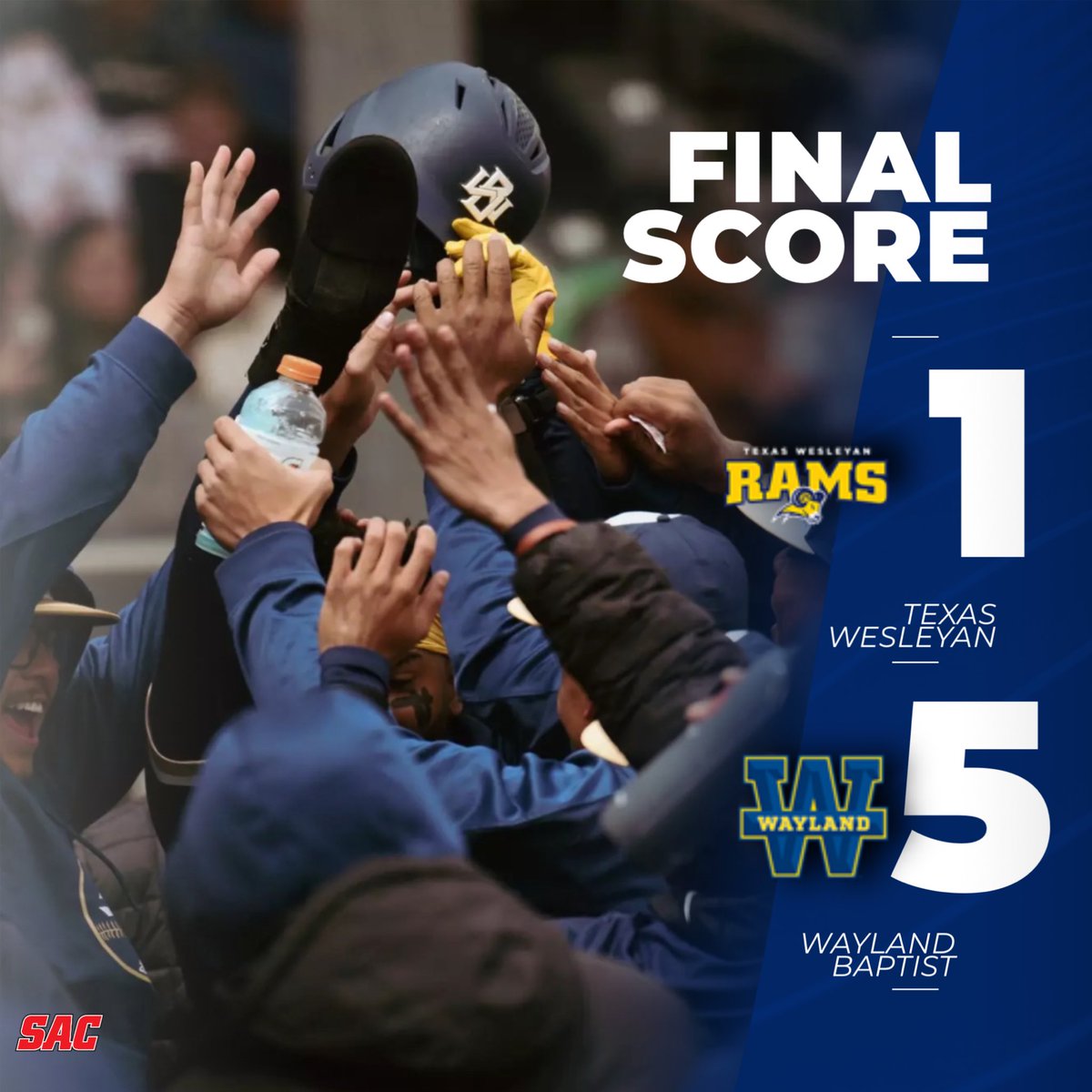 wbu_baseball's tweet photo. Pioneers are moving on to the second round of the SAC Tournament!

•Samuel Fabian: 2B &amp; HR
•Polanco: 3-for-4
•Claudio &amp; Johnson: Stolen Bases
•Tyson Potts: 7 IP, 8 K, Win (4-3)
•Juan Gil-Franco: 2 IP, 4 K, save

#gopioneer @NAIABall https://t.co/jw4m6dWnj4
