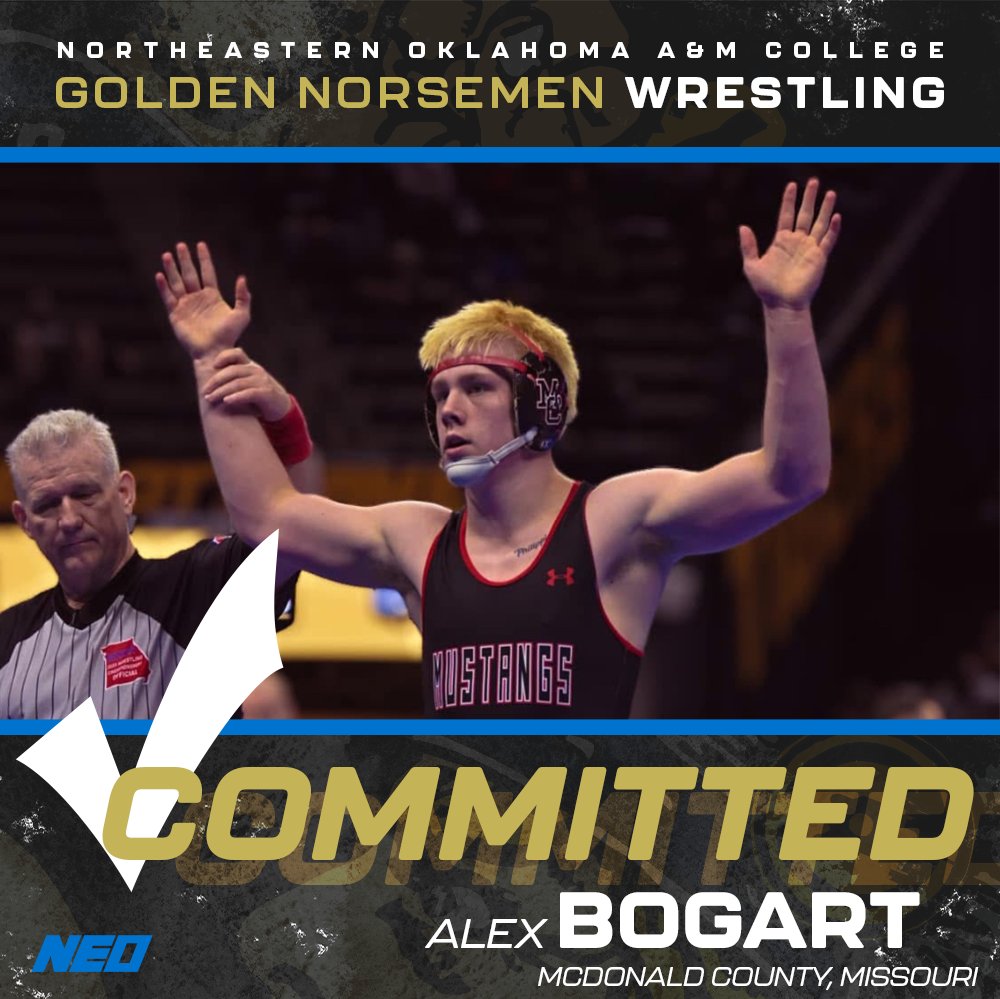 Welcome Alex Bogart to the 25-26 Golden Norsemen Family!
<a href="/gogoneo/">NEO A&M College</a> 
<a href="/NEONorsemen/">NEO Athletics</a> 
<a href="/o__wrestle/">Oklahoma Wrestling</a> 
<a href="/missouriwrestle/">Missouri Wrestling</a> 
<a href="/MC__athletics/">McDonald County Athletics</a> 
<a href="/MCR1Schools/">McDonald County R1 School District</a> 
#gogoneo
#ENG