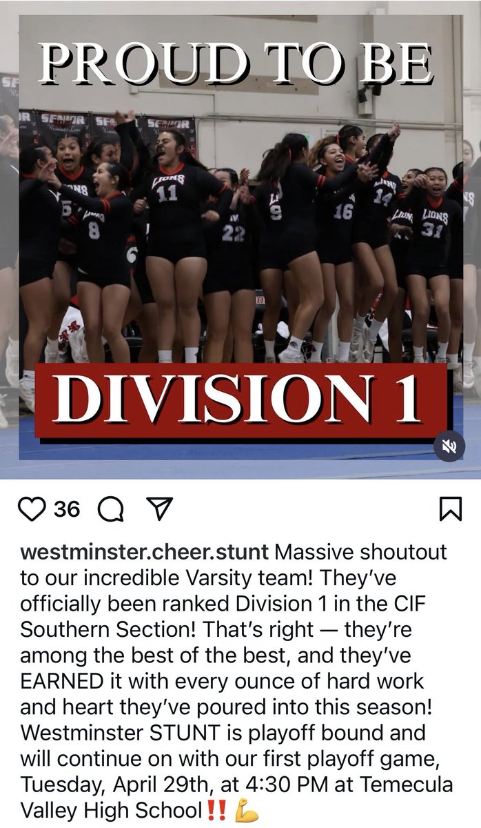 Huntington Beach UHSD Athletics - James Perry (@perryjameslusc) on Twitter photo Congratulations Westminster Lions STUNT. CIFSS Div. 1 Playoffs. <a href="/HBUHSD/">Huntington Beach Union High School District</a> <a href="/WHSLions/">Westminster Lions</a> <a href="/WHSLions_sabol/">SabolGOLIONS</a> <a href="/WHSBoys_Bball/">WHSBoys_BBall</a> <a href="/whsladylions/">WHS Lady Lions</a> <a href="/WHSLionFootball/">Westminster Football</a> <a href="/ocvarsity/">ocvarsity</a> <a href="/OCSportsZone/">OC Sports Zone</a> <a href="/DailyPilotSport/">Daily Pilot Sports</a> Congratulations Westminster Lions STUNT. CIFSS Div. 1 Playoffs. <a href="/HBUHSD/">Huntington Beach Union High School District</a> <a href="/WHSLions/">Westminster Lions</a> <a href="/WHSLions_sabol/">SabolGOLIONS</a> <a href="/WHSBoys_Bball/">WHSBoys_BBall</a> <a href="/whsladylions/">WHS Lady Lions</a> <a href="/WHSLionFootball/">Westminster Football</a> <a href="/ocvarsity/">ocvarsity</a> <a href="/OCSportsZone/">OC Sports Zone</a> <a href="/DailyPilotSport/">Daily Pilot Sports</a>