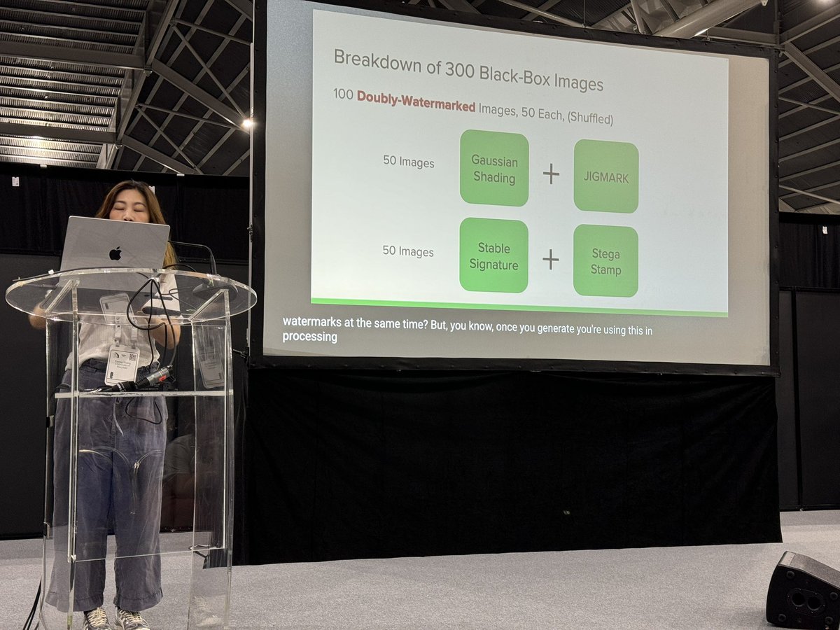 Yu-Xiang Wang (@yuxiangw_cs) on Twitter photo The secret is revealed! The six ways images were watermarked in the blackbox track of the #NeurIPS2024 competition for watermark removal attacks.  Guess what the most successful attacks were? The secret is revealed! The six ways images were watermarked in the blackbox track of the #NeurIPS2024 competition for watermark removal attacks.  Guess what the most successful attacks were?