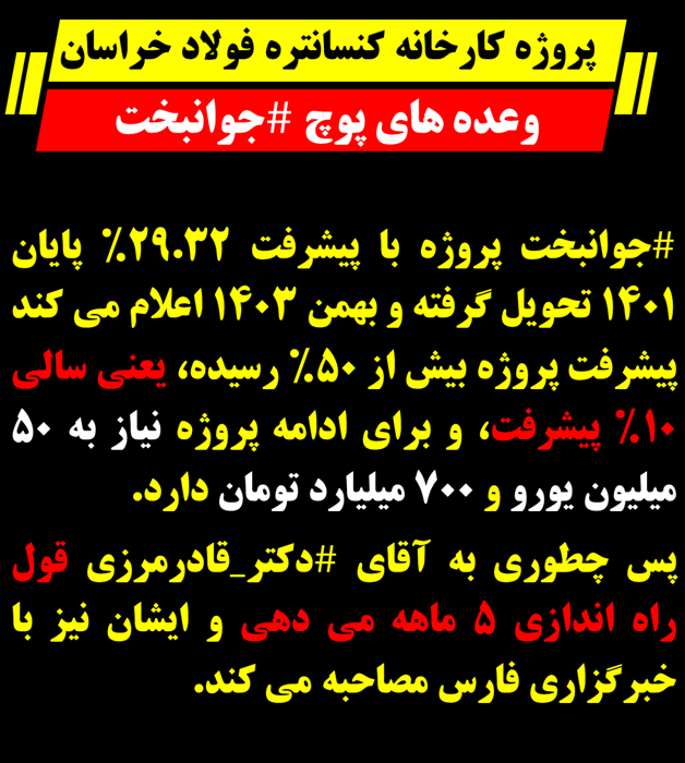 Kscco_vision's tweet photo. 4/1 ادامه پست قبلی
 #جوانبخت و گزارش ارائه شده در مجمع 1402 (تاریخ 10 تیر 1402)
کل قرارداد: 71 میلیون یورو و 900 میلیارد تومان
پیشرفت پروژه تا پایان سال 1401: 29.32%
زمان راه اندازی: 18 ماه (پایان 1403)

ادامه دارد...

@Ir_aref
@midarimedia
@mozaffari_ir
@matinrazavi3 https://t.co/D9saiXZq8N