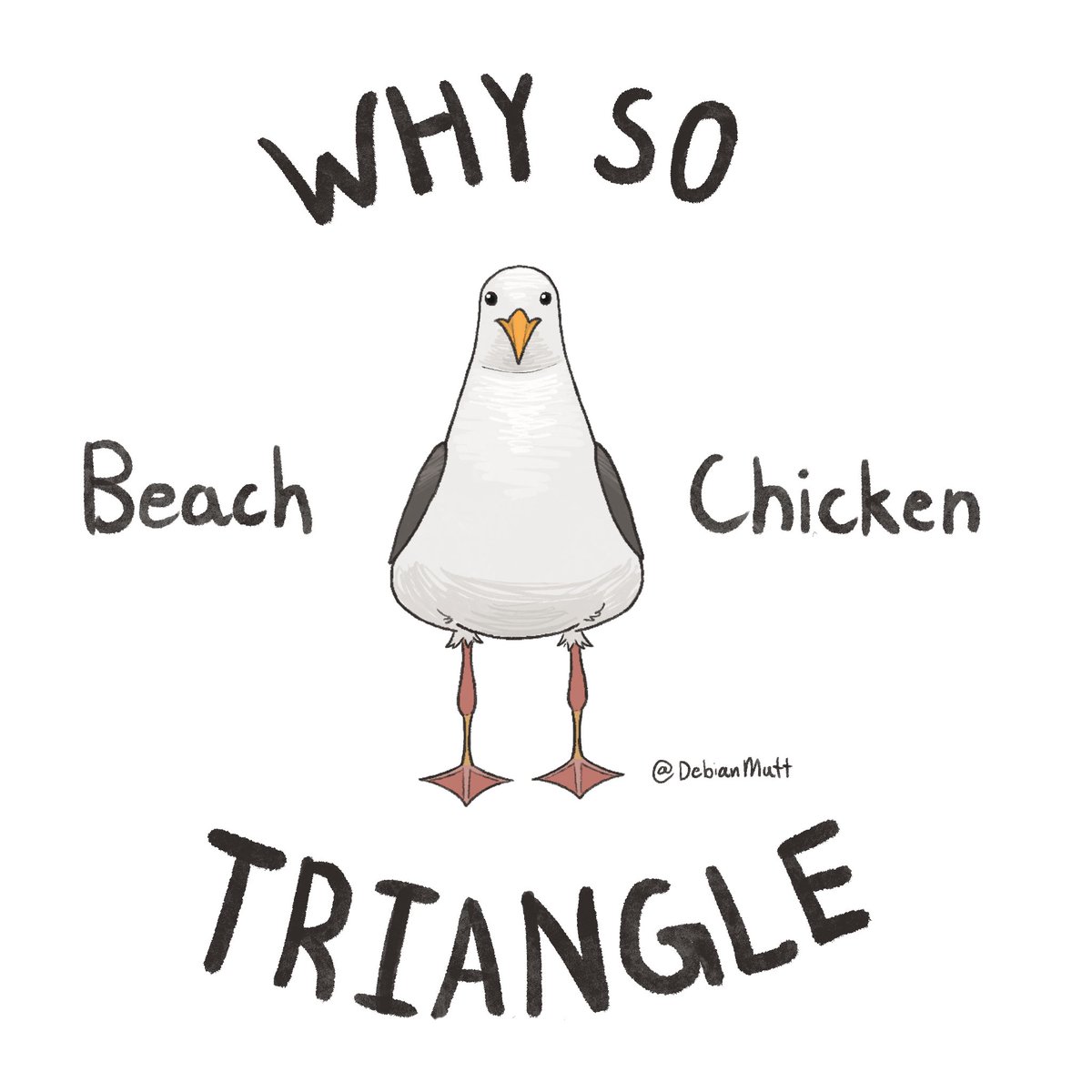 DebianMutt's tweet photo. Why he so triangle? 

A friend of mine went on vacation and snapped this picture. I had no choice, I had to sketch hims. https://t.co/VrtQjl4P62