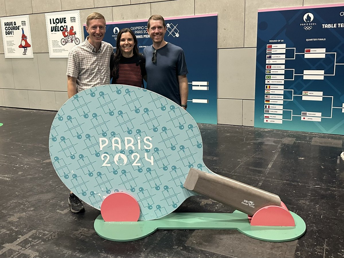 MarcIsTraveling's tweet photo. Day 4: Table Tennis w Michael (guy removing ppl in our pics, women fist clenching), Track (merch, Men 1500m (Cole Hocker win!, Goose in third), Women 200m (Gabby win!, wristband lights), Women 3000m steeplechase (French woman epic comeback for 4th), kids fast on Coke cup cleanup https://t.co/Njiz7ObF5s