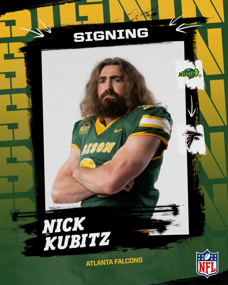 NDSUfootball's tweet image. Linebacker Nick Kubitz is signing with the Atlanta Falcons as an undrafted free agent. Kubitz was a three-year starter for NDSU. #ProBison