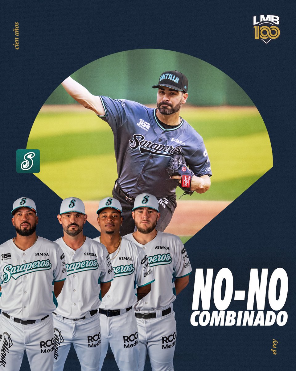 LMBBanorte's tweet photo. 🚨 ¡Juego sin Hit ni Carrera combinado! 🚨 

Los @ClubSaraperos  🐉 a los récords

Heyer + Guerra + Meza + Correa + Meisinger = No-No 🤯 

#CienAñosSiendoElRey 👑 https://t.co/nsb5XEMlbM