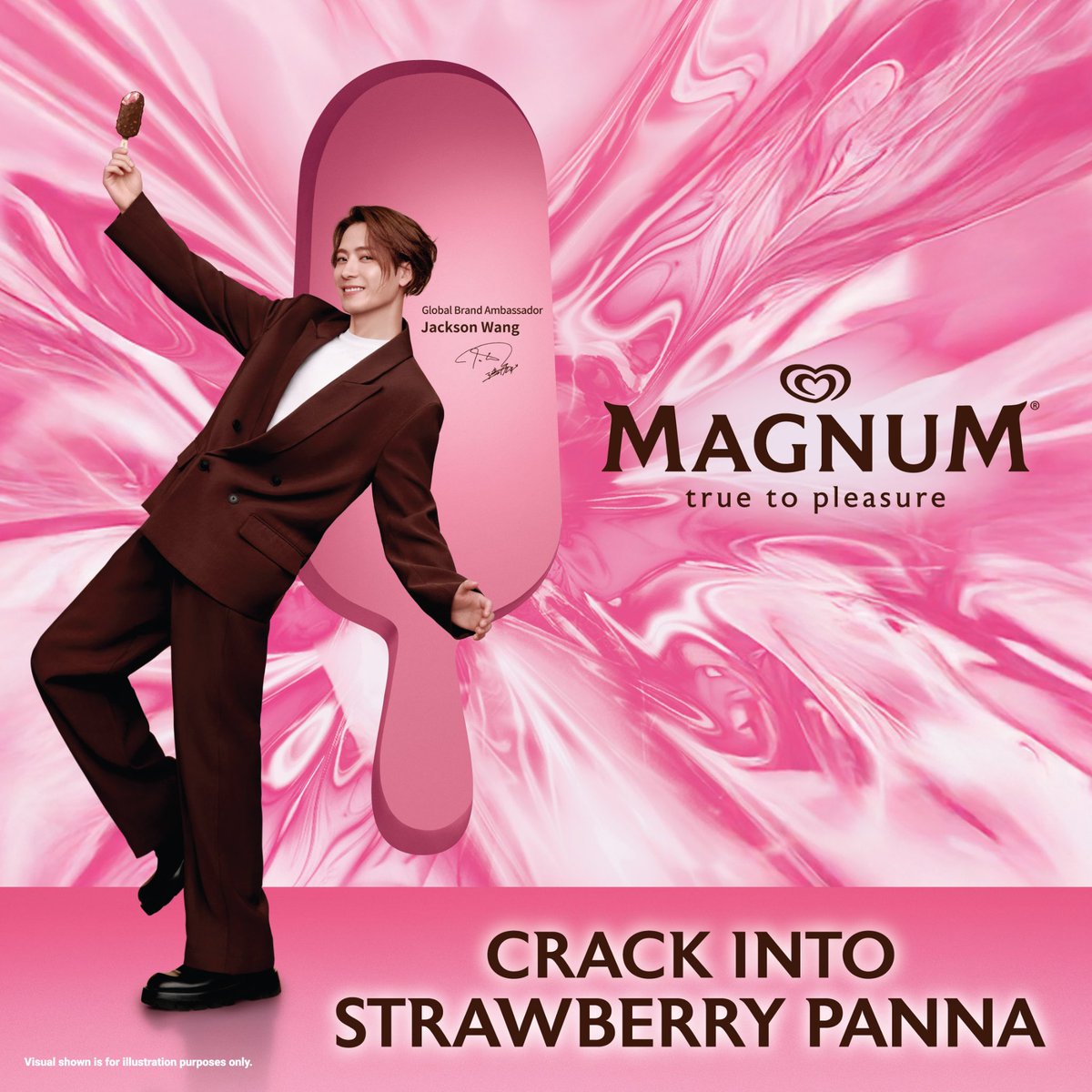 ZGDX1755's tweet photo. ดำดิ่งสู่ Magnum Strawberry Panna ใหม่ ร่วมกับแบรนด์แอมบาสเดอร์ระดับโลกของ Magnum อย่าง Jackson Wang!👑
#JacksonWang
#NothingCracksLikeMagnum #MagnumIceCream
#TrueToPleasure
#JacksonWangxMagnum https://t.co/JaAxiYPAmR