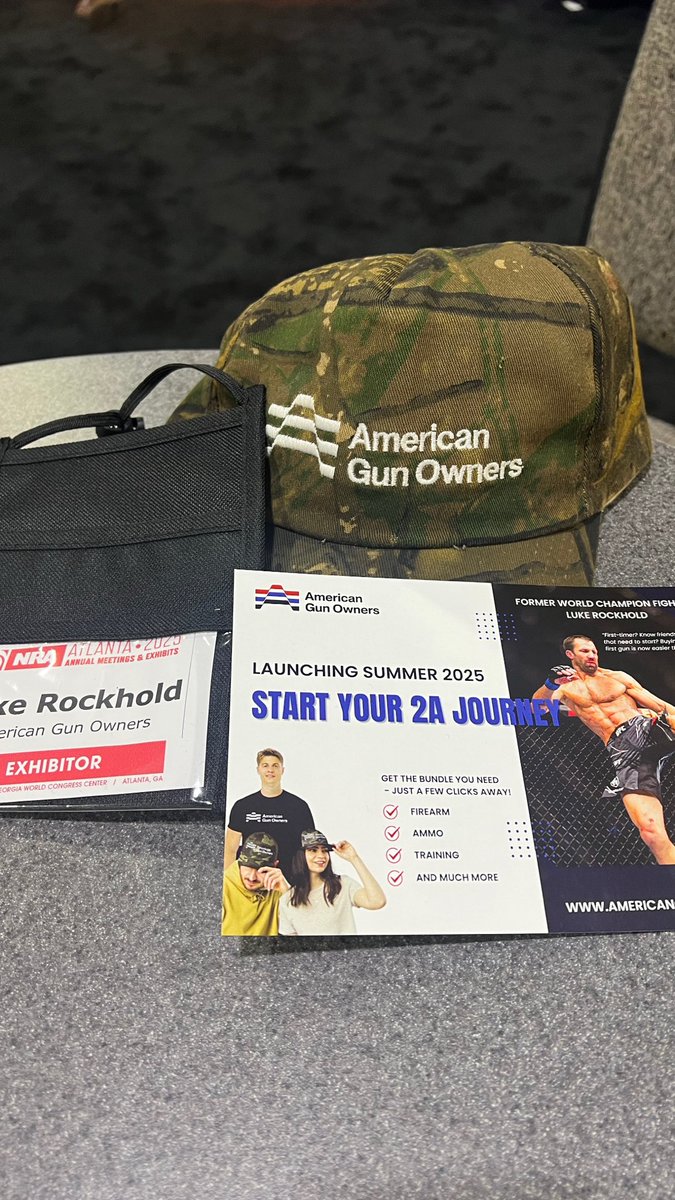 American Gun Owners influencer Luke Rockhold at the NRA convention announcing our collaboration with them.