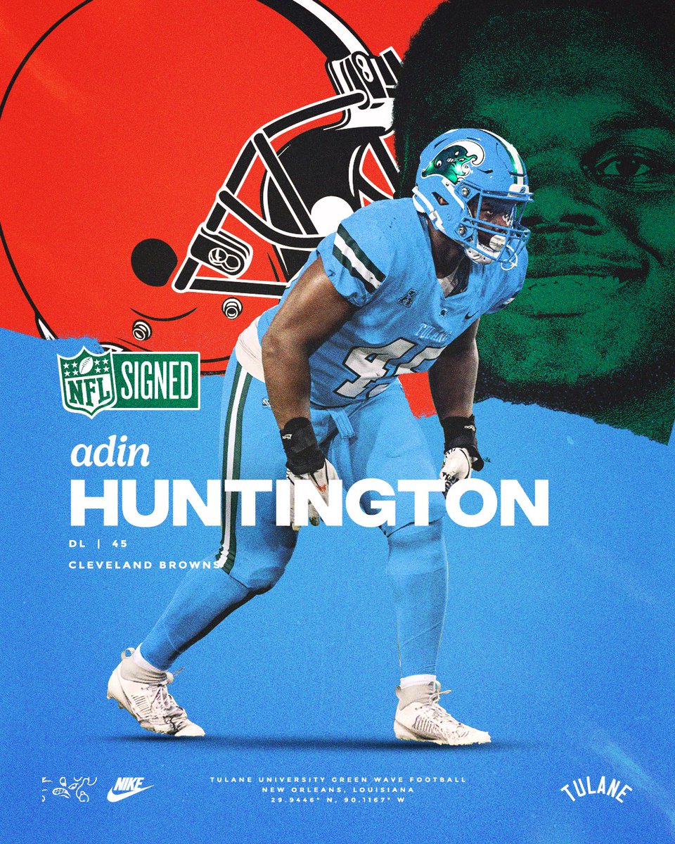 Adin Huntington is headed to Cleveland! 

#NFLWave X <a href="/Browns/">Cleveland Browns</a>