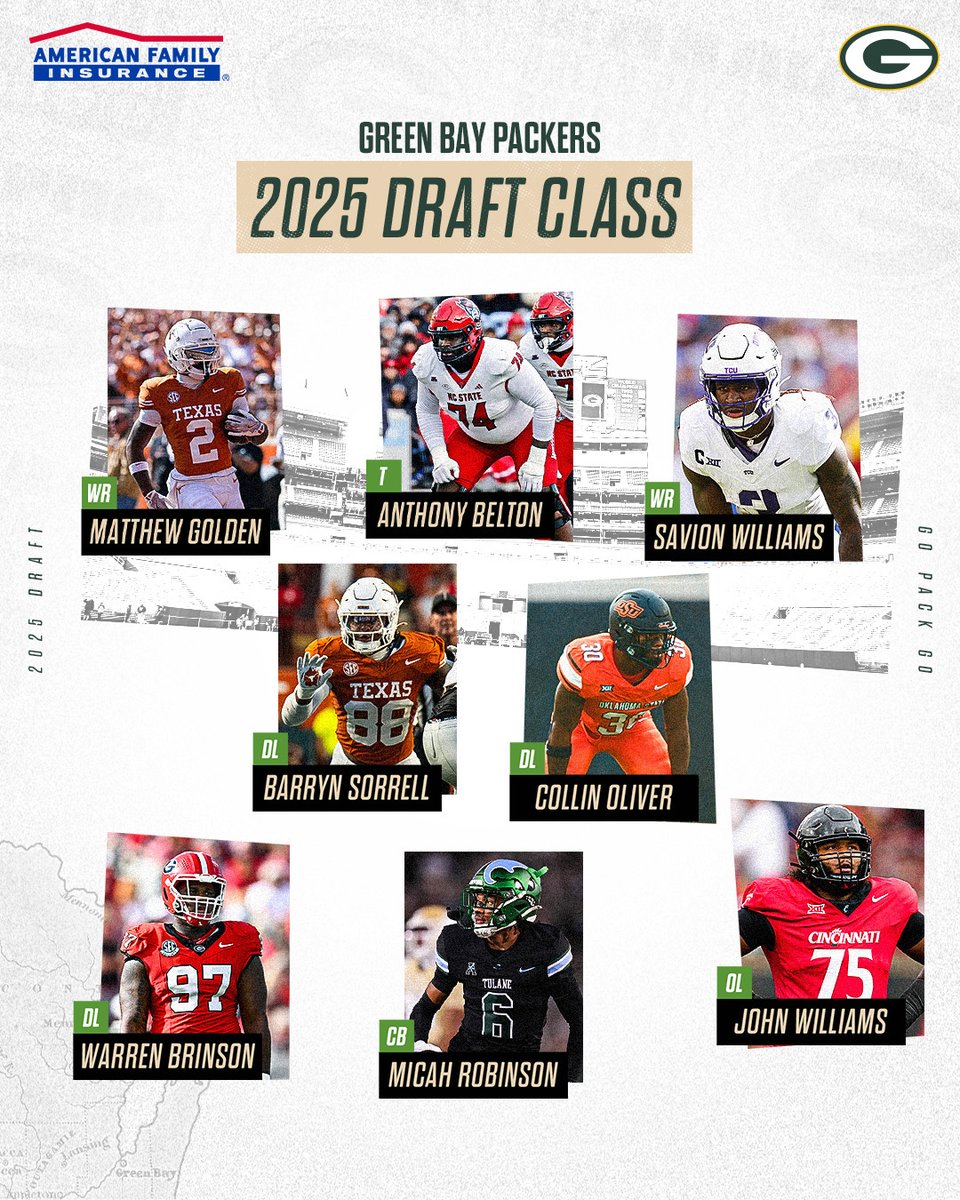 Introducing your 2025 Packers Draft Class

<a href="/amfam/">American Family Insurance</a>