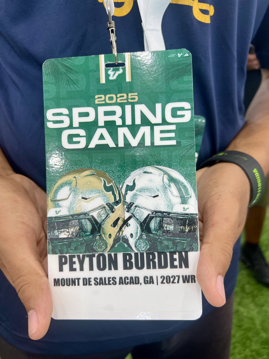 Peyton Burden (@w1peyton) on Twitter photo Had a great time at <a href="/USFFootball/">USF Football</a> spring game and I saw <a href="/ZavionDeshazier/">Zavion DeShazier 2027 QB</a>. I even got to meet <a href="/KodiBurns/">Kodi Burns</a> and <a href="/CoachGolesh/">Alex Golesh</a>! Canโt wait to come back for the <a href="/USFFootball/">USF Football</a> prospect camp to show myself in action. Go Bulls!!๐ค๐ <a href="/247Sports/">247Sports</a> <a href="/RecruitGeorgia/">Recruit Georgia</a> <a href="/Larry_J_Scott/">Larry Scott III</a> <a href="/huejack10/">Hue Jackson</a> Had a great time at <a href="/USFFootball/">USF Football</a> spring game and I saw <a href="/ZavionDeshazier/">Zavion DeShazier 2027 QB</a>. I even got to meet <a href="/KodiBurns/">Kodi Burns</a> and <a href="/CoachGolesh/">Alex Golesh</a>! Canโt wait to come back for the <a href="/USFFootball/">USF Football</a> prospect camp to show myself in action. Go Bulls!!๐ค๐ <a href="/247Sports/">247Sports</a> <a href="/RecruitGeorgia/">Recruit Georgia</a> <a href="/Larry_J_Scott/">Larry Scott III</a> <a href="/huejack10/">Hue Jackson</a>
