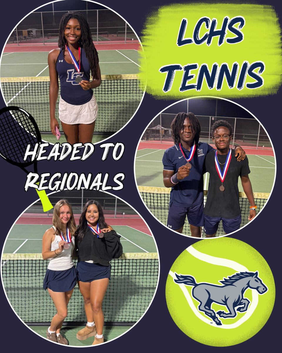 LCHS Spirit of Lamar (@thelamarchs) on Twitter photo Lamar Tennis is heading Regionals for the 4th straight year!
⭐️Courtney 🥈
⭐️Franklin and Nathaniel 🥉
⭐️Alexa & Sarah 🥉
#BlueStampede 💙🎾 <a href="/Lamar_Tennis/">LCHS Mustang Tennis</a> Lamar Tennis is heading Regionals for the 4th straight year!
⭐️Courtney 🥈
⭐️Franklin and Nathaniel 🥉
⭐️Alexa & Sarah 🥉
#BlueStampede 💙🎾 <a href="/Lamar_Tennis/">LCHS Mustang Tennis</a>