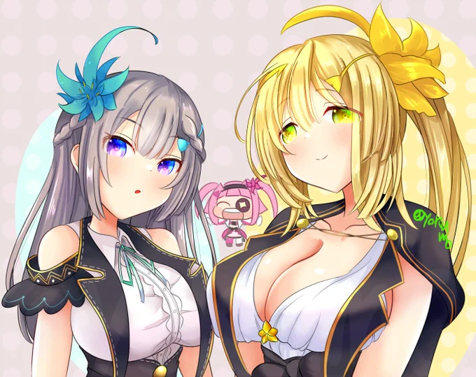 葉月ちゃんとこのはちゃん…とあやめちゃん描きました 