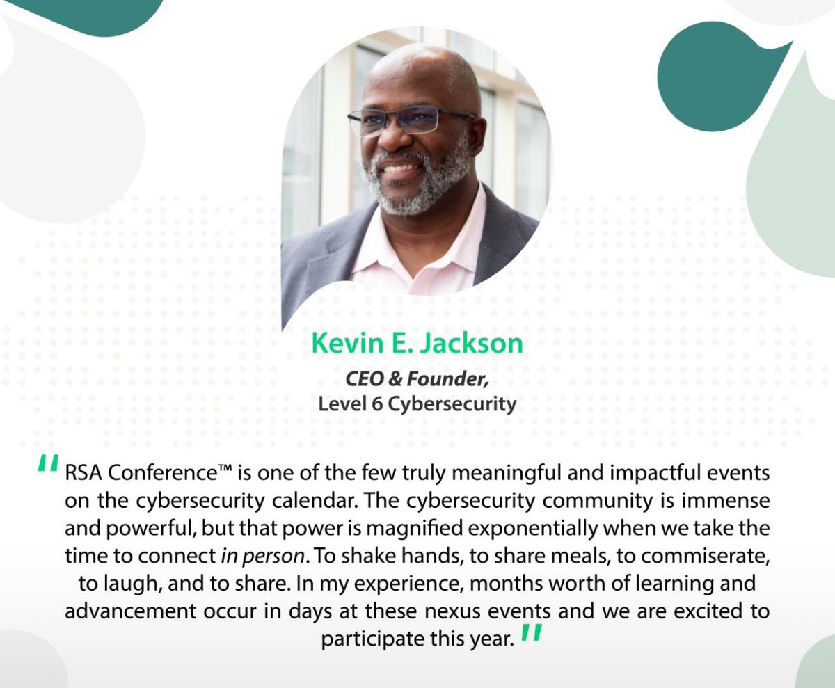 Kevin E. Jackson (@kevinj_cyber1) on Twitter photo Just a few hours until Level 6 Cybersecurity is wheels up for RSA2025! Looking forward to seeing you all out there, cybersecurity friends. And if we haven't yet met, please come say "Hi!" When you see me around town! #RSA2025 #LISNAI Just a few hours until Level 6 Cybersecurity is wheels up for RSA2025! Looking forward to seeing you all out there, cybersecurity friends. And if we haven't yet met, please come say "Hi!" When you see me around town! #RSA2025 #LISNAI