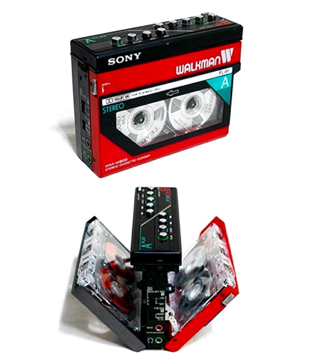 Sony's 1986 WM-W800 Walkman was the first portable cassette player with the ability to record from one tape to another.