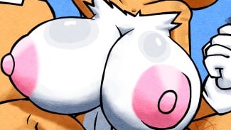 "Cawk."

I lift my top, letting boobies drop.

"Tailsko wants cawk between these!"