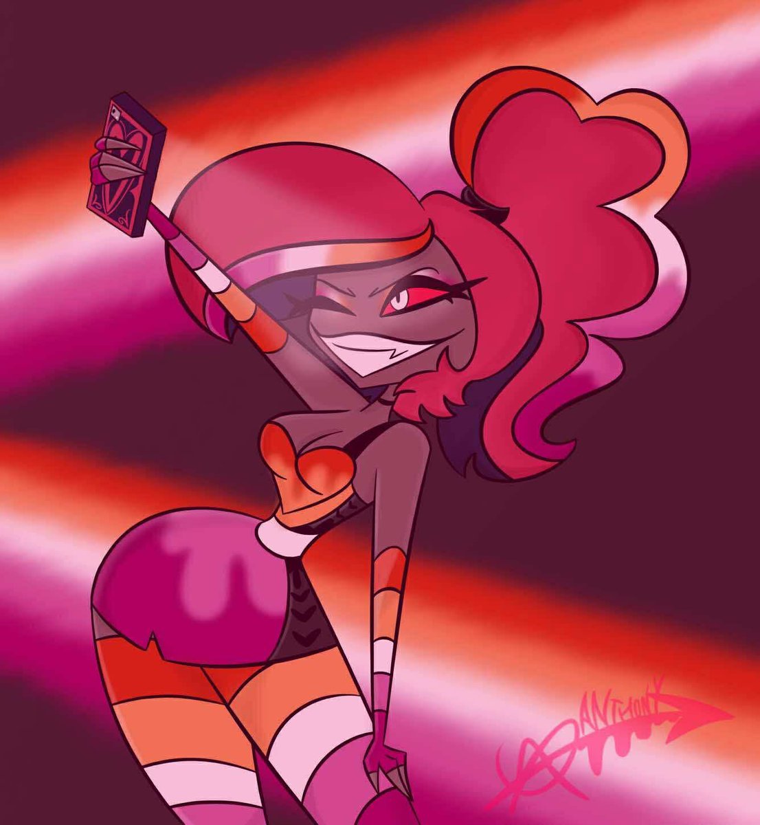 MoonKeathley's tweet photo. I KISSED A GIRLLL - VEL (Vivziepop pls see this)

#LesbainVisibilityWeek #HazbinHotelVees #HazbinHotelFanart #hazbinhotel #vivzipop 
#lesbian #WLW #PrideMonth #LGBTQIA #gay https://t.co/FP5eKTKI8h