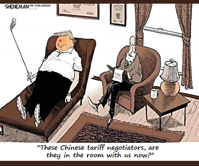 "Tell us more about these Chinese negotiators you see, can anyone else see them?"