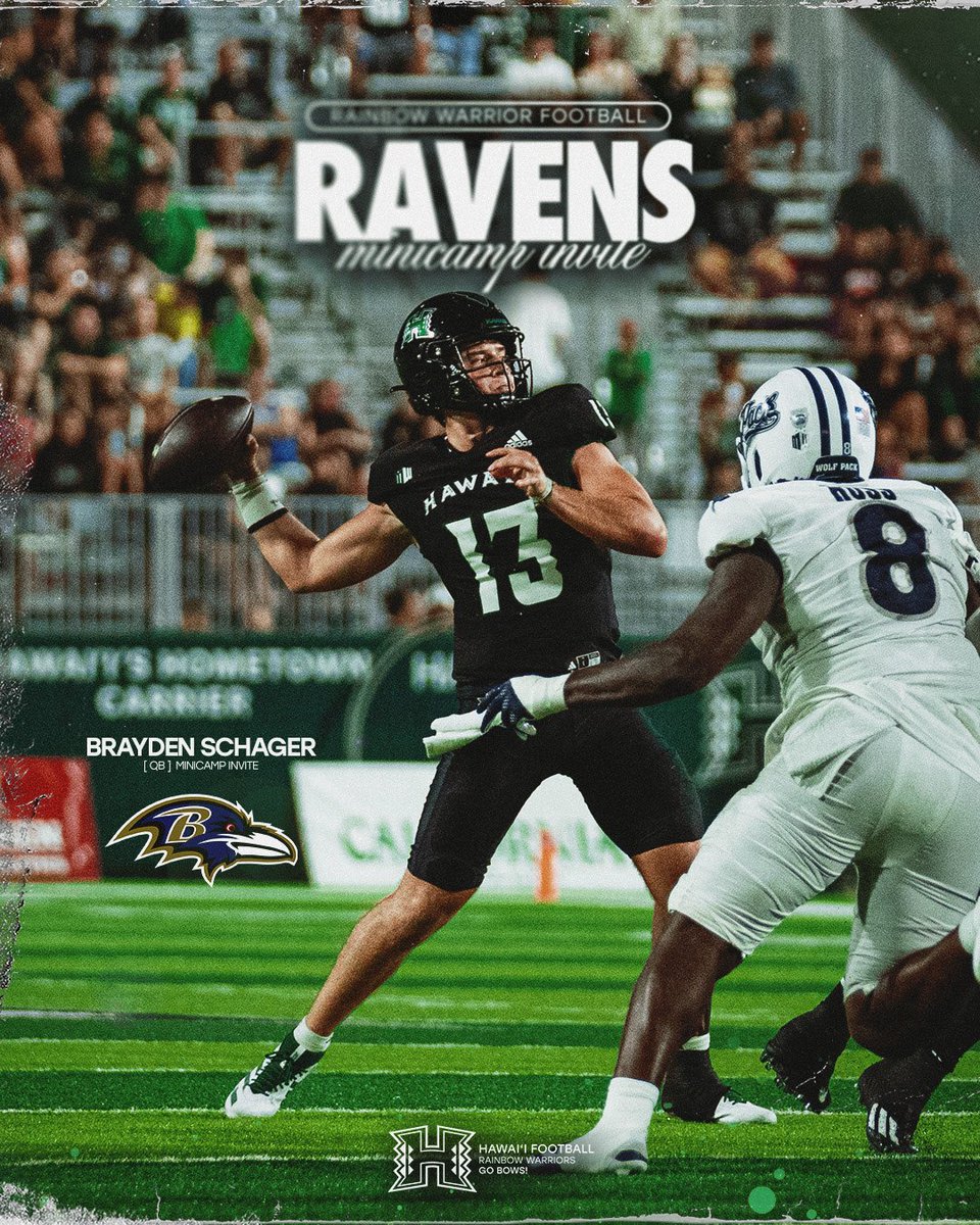 Hawaii Football (@hawaiifootball) on Twitter photo Brayden in Baltimore ๐
<a href="/BraydenSchager/">Brayden Schager</a> gets a <a href="/Ravens/">Baltimore Ravens</a> minicamp invite.
#GoBows Brayden in Baltimore ๐
<a href="/BraydenSchager/">Brayden Schager</a> gets a <a href="/Ravens/">Baltimore Ravens</a> minicamp invite.
#GoBows