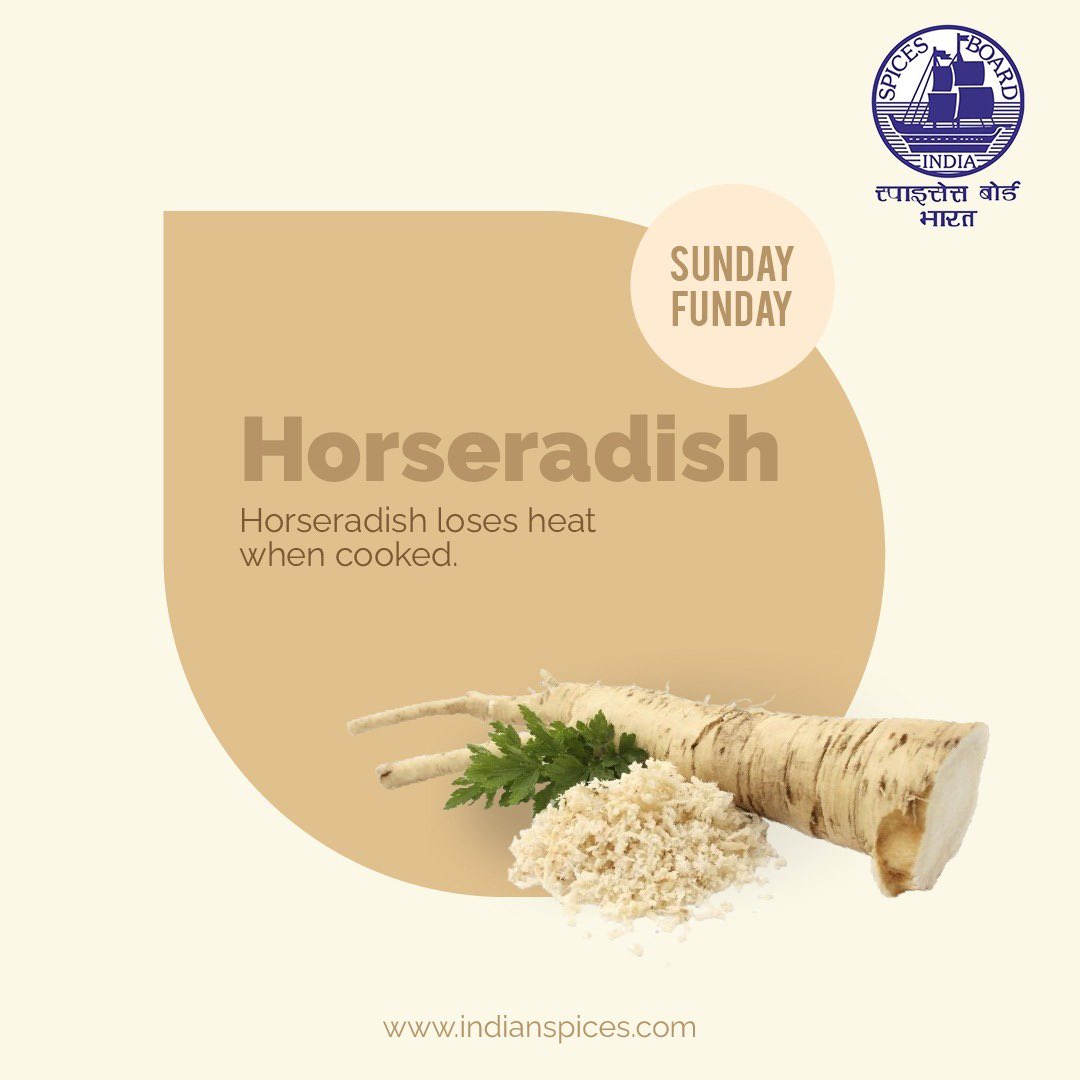 Spices_Board's tweet image. Science behind the spice that stings!
@DoC_GoI 
#SundayFunday #HorseradishFacts #KitchenScience #SpiceSmart