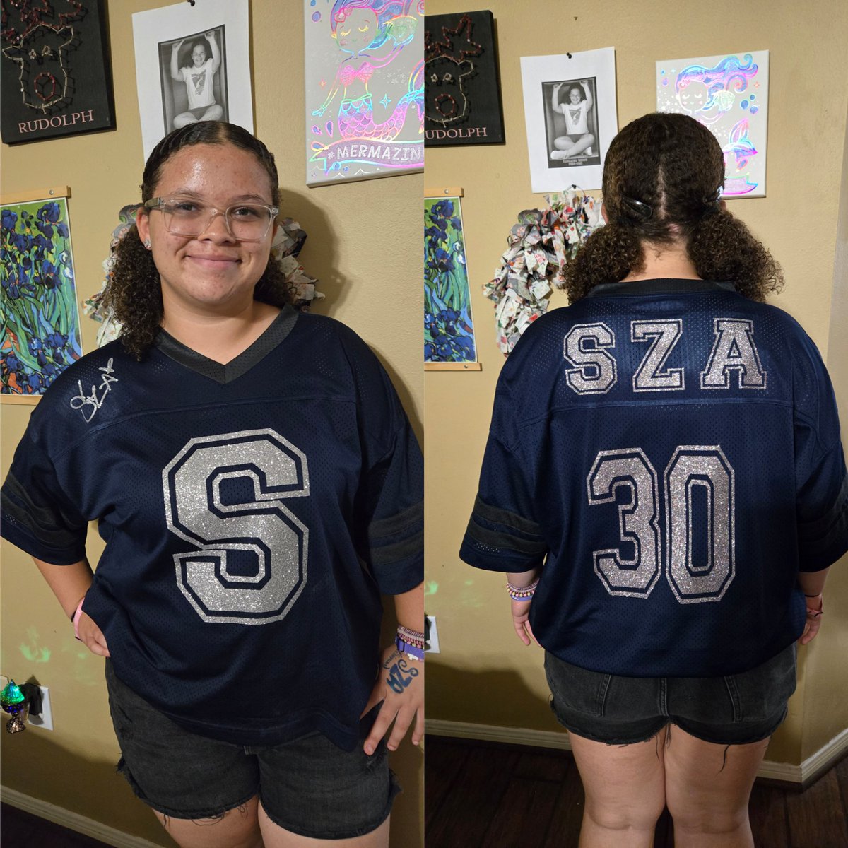 She had fun at the concert rocking her custom jersey she design and I made it <a href="/sza/">SZA</a>  a like or response would make her day #sza #htown #houston  #custom #girldad #cadillac #cadi #cadillina #cadig #beautiful #beauty
