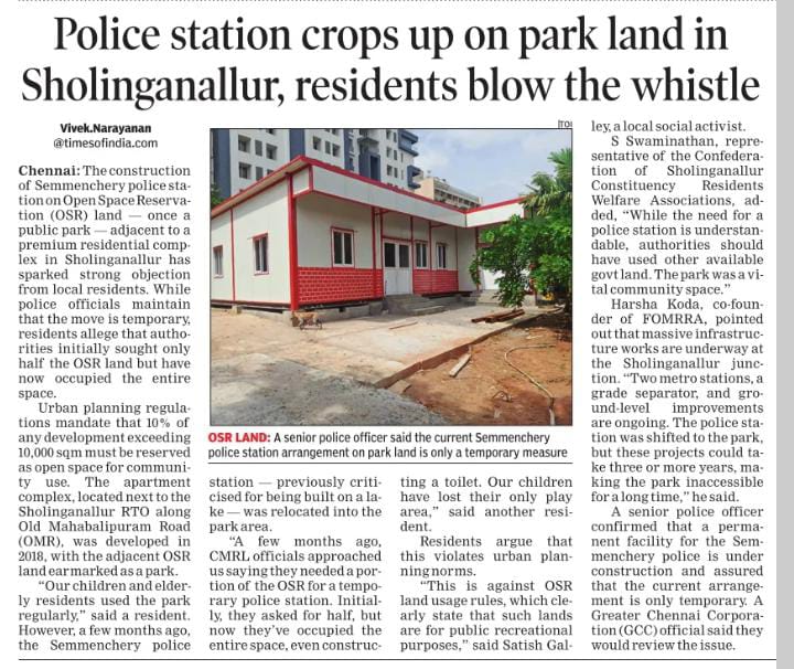 Thanks <a href="/timesofindia/">The Times Of India</a> <a href="/TOIChennai/">TOIChennai</a> <a href="/vivekknTOI/">Vivek Narayanan</a> for telling our story. Hope to see some positive action from <a href="/chennaicorp/">Greater Chennai Corporation</a> <a href="/cmrlofficial/">Chennai Metro Rail</a> <a href="/COPTBM/">TAMBARAM CITY POLICE</a> .