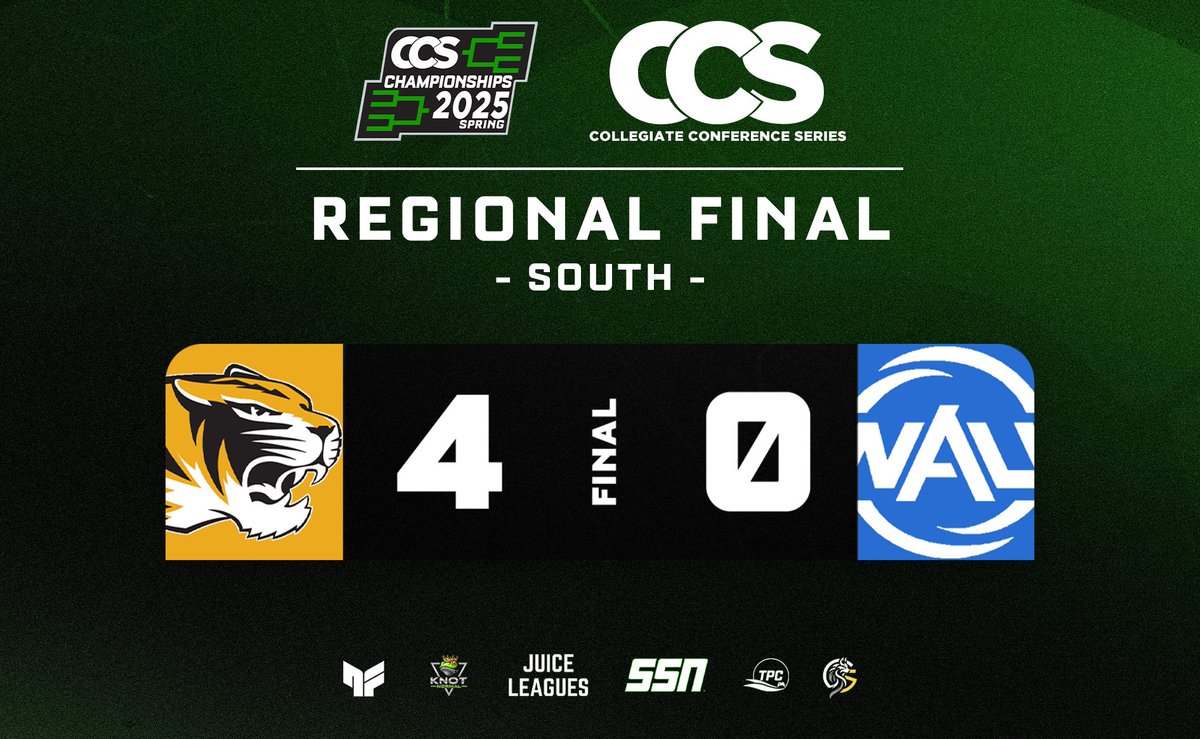 MISSOURI ARE SOUTH REGIONAL CHAMPIONS AND ADVANCE TO CHAMPIONSHIP SUNDAY!

<a href="/MizzouEsports/">Mizzou Esports</a> will take on #1 Akron in the Semifinals tomorrow night at 8pm Eastern!