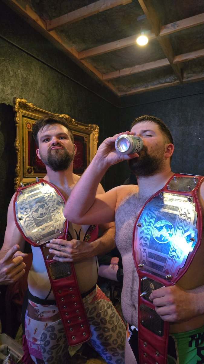 First successful <a href="/SCWPro/">SCWPro</a> tag team championship defense in the books. We're going to be champions forever. #indiewrestling #scw #scwpro #tagteam #wwe #champions #wrestling #jpfinger #jaredthumb #thumbnfinger