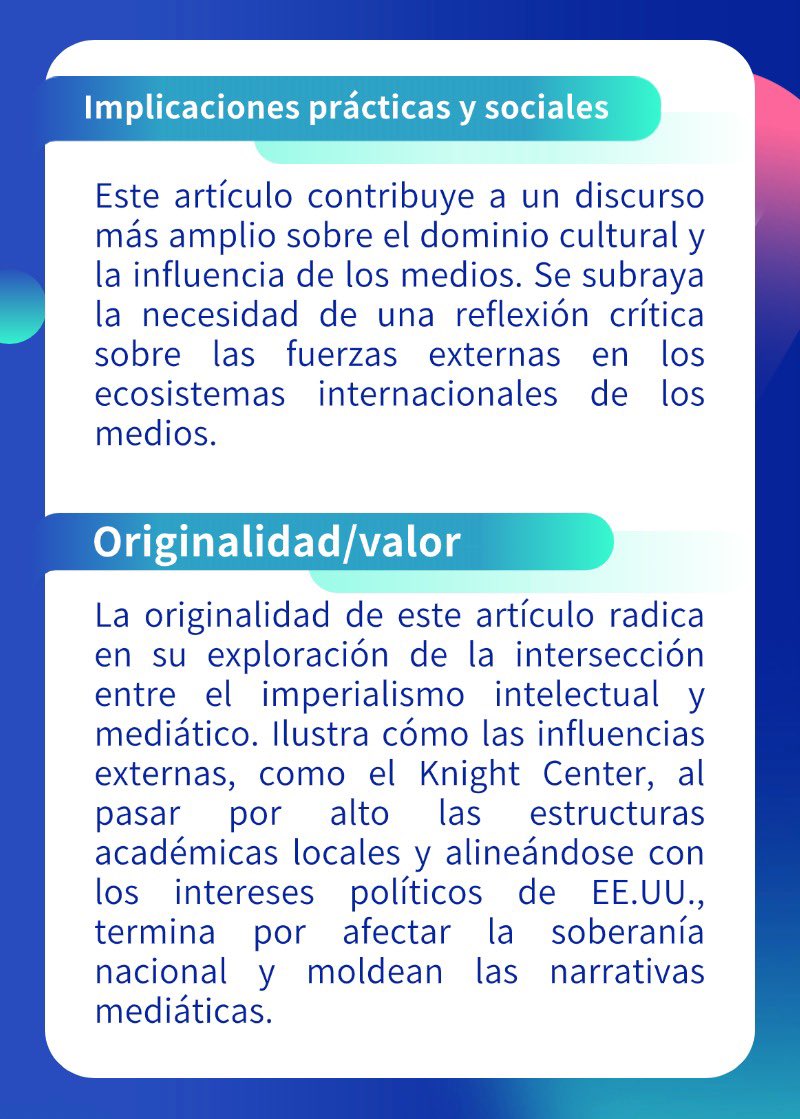 📡 Cuando el aula y la sala de redacción responden al mismo imperio.
Lee "El imperialismo académico se encuentra con el de los medios".
EE.UU., Abraji y el Knight Center en la mira.
🔗 doi.org/10.1515/omgc-2…
#ImperialismoCultural #Medios #Academia