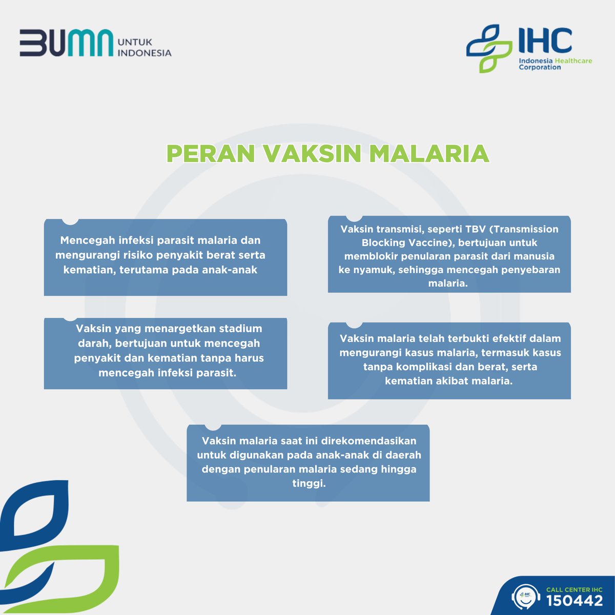 callcenterihc's tweet photo. Vaksin malaria berperan penting dalam mencegah penyakit dan kematian akibat malaria, terutama pada anak-anak di daerah dengan penularan malaria sedang hingga tinggi. https://t.co/NjcQkBS034