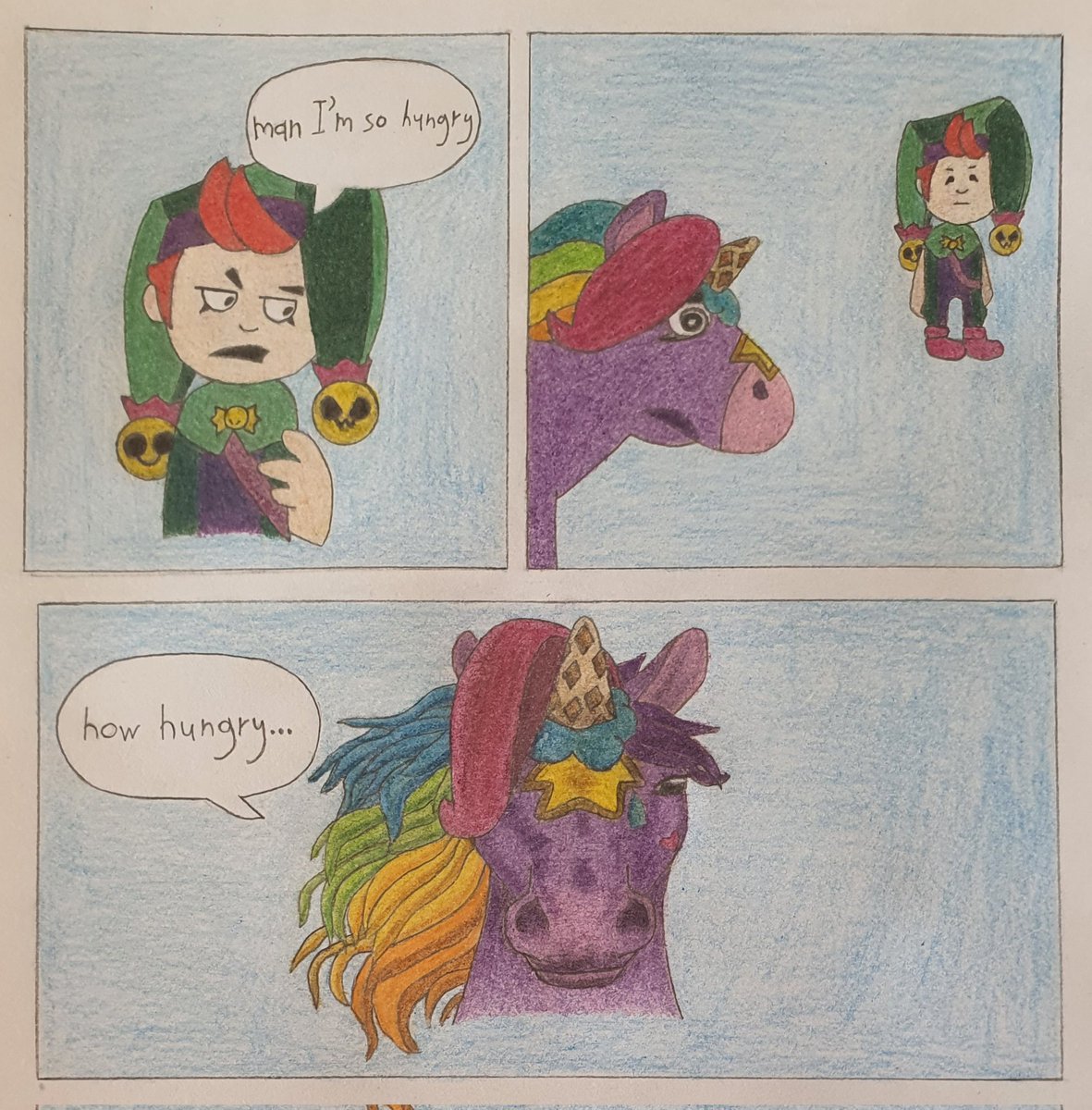 Beezwax_Master's tweet photo. @igloofella You made that second meme?? I loved it so much that I redrew it on paper but with Brawl Stars characters ❤️ https://t.co/ndQ0bvK75N