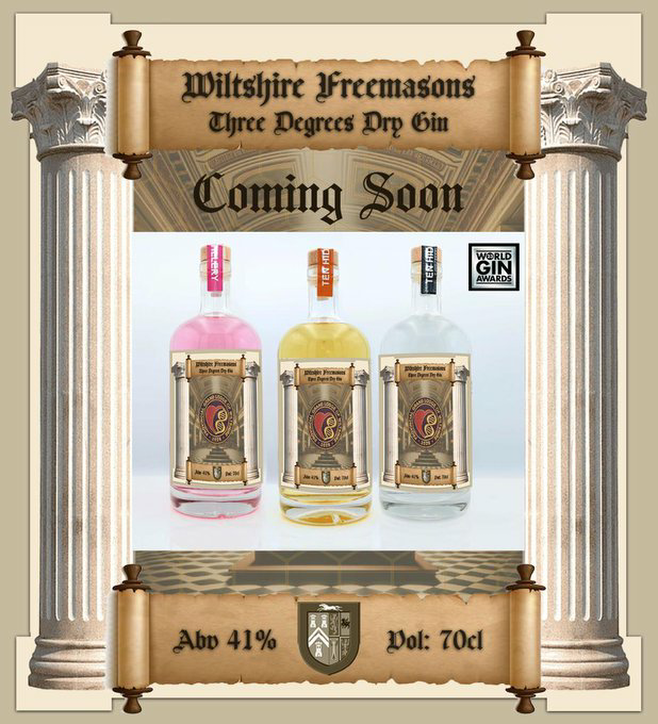 Three Degrees Dry Gin - made locally and inspired by the rare flowers found on the vast chalk plateaus of Salisbury Plain.    Alongside a traditional Dry Gin there will be Orange Gin, and Pink Gin.  Only £40 a bottle with profits going to the Wiltshire 2028 Festival.