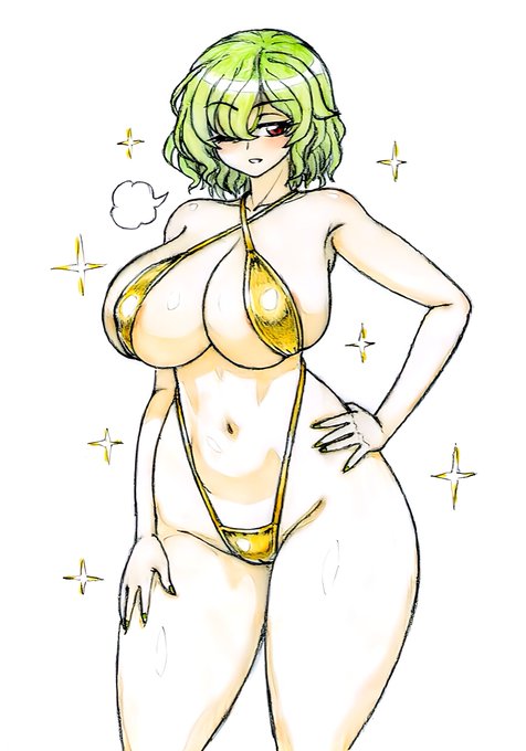 ゴールデンウィークなので幽香さんに金色ビキニを着てもらいました🌻✨️ 