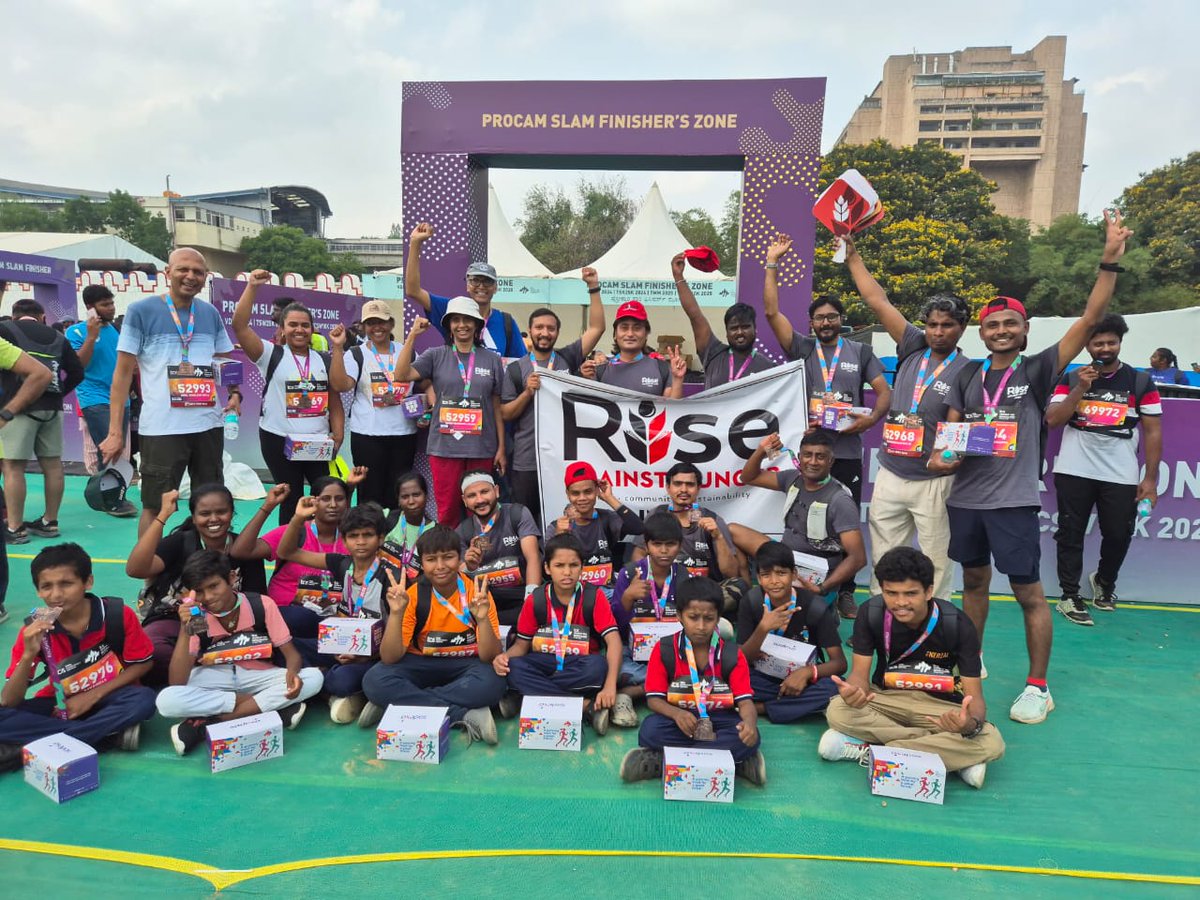 RiseIndia2030's tweet image. A day of hope, unity, &amp;amp; resilience.

Around 100 changemakers, one cause: to #𝐄𝐧𝐝𝐇𝐮𝐧𝐠𝐞𝐫!
Our ED, @DolaMohapatra led the way with incredible spirit!

The #Marathon was more than crossing a finish line, it was about chasing the dream of a #hungerfree world.

#TCSWorld10K