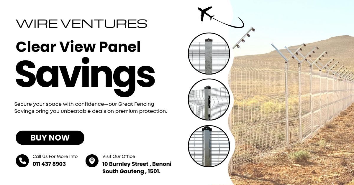 Wireventuresza's tweet image. 🔍 Clear View Fencing – Strong, Sleek &amp;amp; Secure

Looking for a fence that offers maximum visibility with top-tier security?

Our Clear View panels are designed for durability, aesthetics, and total perimeter control.

#ClearViewFencing #SecurityWithStyle #WireVentures #AntiClimb