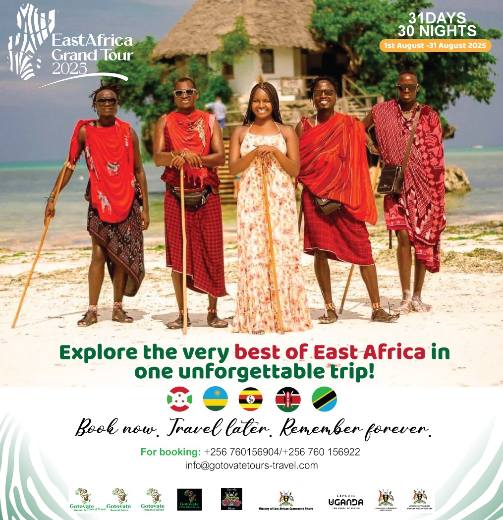 GET READY FOR THE ADVENTURE OF A LIFETIME!

Join us on the East Africa Grand Tour 2025, ajourney through 5 incredible countries: Burundi, Rwanda, Uganda, Kenya, Tanzania, and Zanzibar!

EXPLORE THE BEST OF EAST AFRICA
EastAfricaGrandTour2025
#TourismForGrowth
#TradeAndInvestment