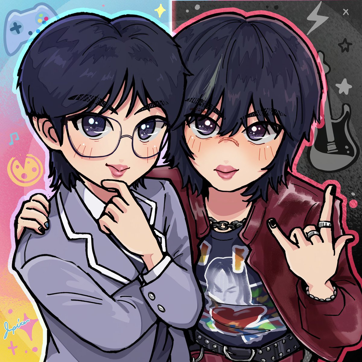 jupiter0729_bts's tweet image. 拭えない2人はプリキュ〇感👯‍♂️ 
 #btsfanart  #JIN