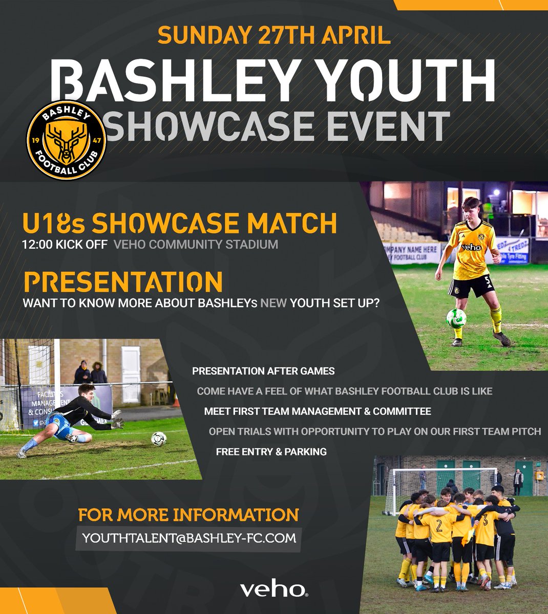 TODAY at the <a href="/Veho/">Veho</a> Community Stadium we have the  U18 showcase match. 12 Noon Kick OFF.

Come down and see the next generation of Bash youth players

#UpTheBash