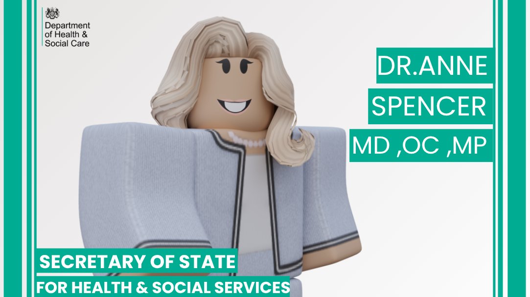 ⚕️👉Dr. Anne Spencer, MD, OC,  MP (<a href="/hrh_alexandraW/">Anne Spencer</a> ) has been reappointed as Secretary of State for Health &amp; Social Services.