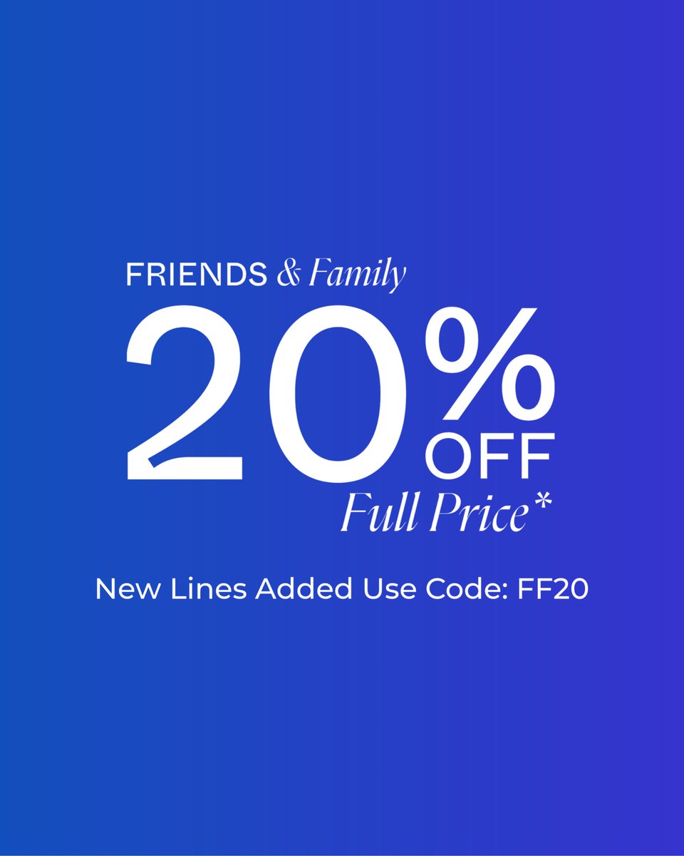 FLANNELS Friends &amp; Family Sale 🔥

New lines just dropped - don’t miss out! Use code FF20 for 20% off.

Offer ends 05/05 at 23:59pm. T&amp;Cs apply.

flannels.visitlink.me/KSLiK1