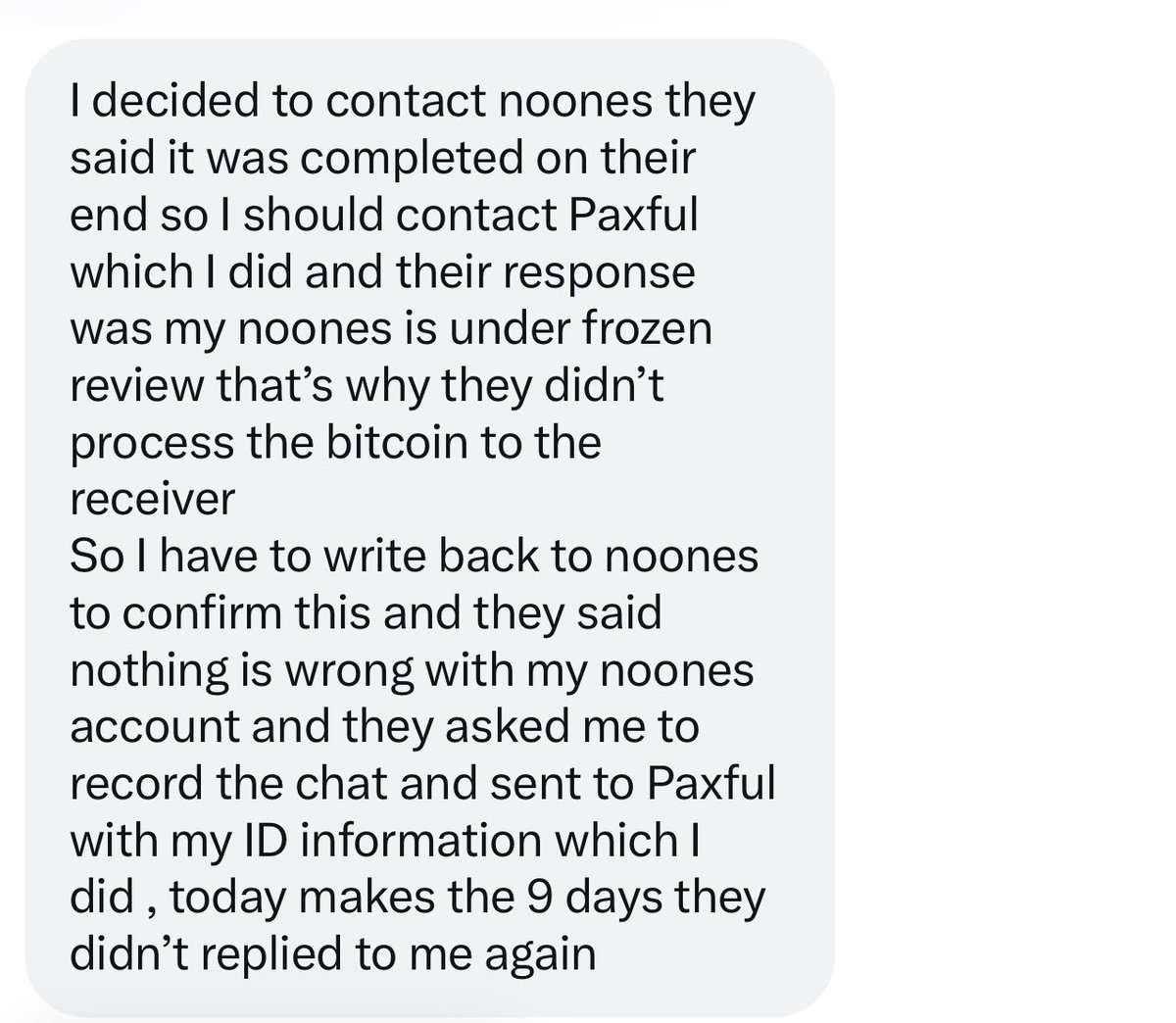 stainleesss's tweet photo. Please help retweet and tag @paxful until they respond https://t.co/ftmGzoKnJv
