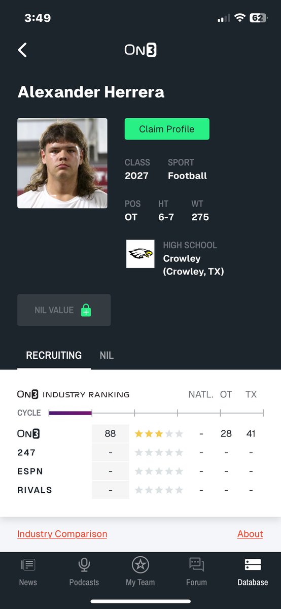 Alexander “Big Country” Herrera (@alexanderh08_) on Twitter photo #AGTG Very Honored to be ranked as a 3-Star OT by <a href="/On3sports/">On3</a>
#CrowleyTough🦅
<a href="/CarlosLynn/">Carlos Lynn</a> <a href="/CoachRJ_007/">RJ Bond</a> <a href="/CoachJCReid/">Coach Reid, M. Ed.</a> <a href="/SWiltfong_/">Steve Wiltfong</a> <a href="/MikeRoach247/">Mike Roach</a> <a href="/samspiegs/">Sam Spiegelman</a> <a href="/CTownEaglesFB/">CrowleyFootball</a> <a href="/dctf/">Dave Campbell's Texas Football — TexasFootball.com</a> <a href="/CoachHill17/">DeAundre Hill</a> <a href="/adamgorney/">Adam Gorney</a> <a href="/On3Recruits/">On3 Recruits</a> #AGTG Very Honored to be ranked as a 3-Star OT by <a href="/On3sports/">On3</a>
#CrowleyTough🦅
<a href="/CarlosLynn/">Carlos Lynn</a> <a href="/CoachRJ_007/">RJ Bond</a> <a href="/CoachJCReid/">Coach Reid, M. Ed.</a> <a href="/SWiltfong_/">Steve Wiltfong</a> <a href="/MikeRoach247/">Mike Roach</a> <a href="/samspiegs/">Sam Spiegelman</a> <a href="/CTownEaglesFB/">CrowleyFootball</a> <a href="/dctf/">Dave Campbell's Texas Football — TexasFootball.com</a> <a href="/CoachHill17/">DeAundre Hill</a> <a href="/adamgorney/">Adam Gorney</a> <a href="/On3Recruits/">On3 Recruits</a>