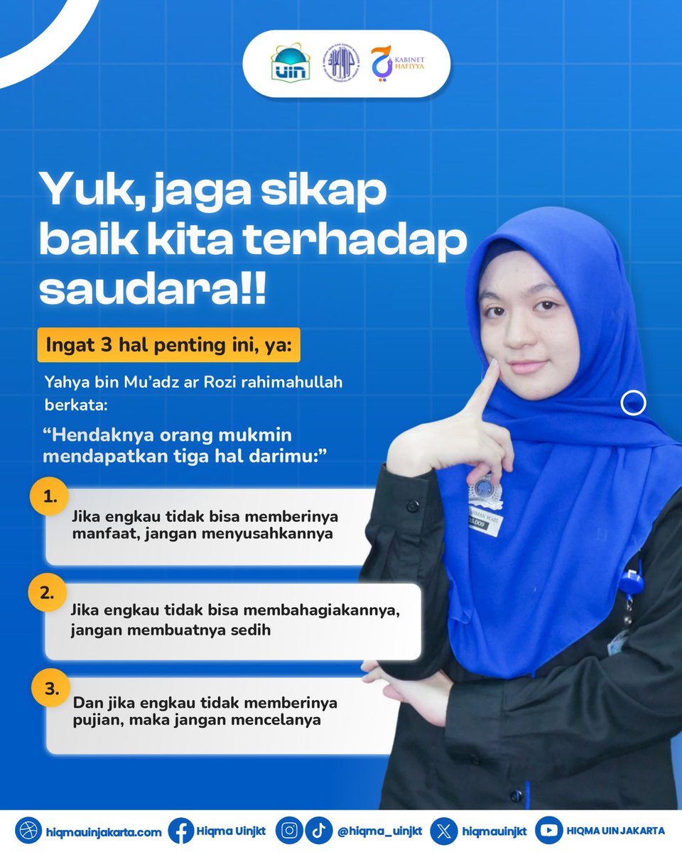 hiqmauinjkt's tweet image. Jadi, yuk mulai dari sekarang!
🔹 Yang ngomong, hati-hati, jaga lisannya.
🔹 Yang denger, santai aja, jangan baperan~
#hijrah
#etika
#islamquotes
@hiqmauinjkt