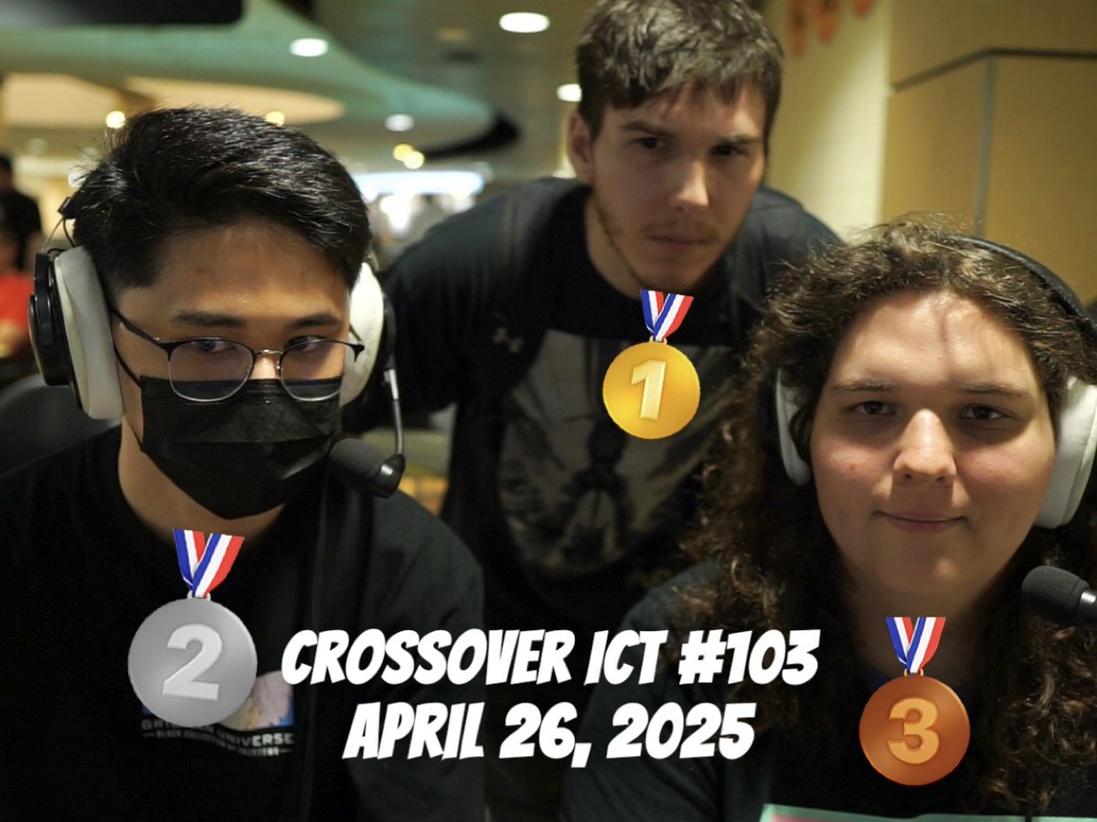 Congrats to our Top 8 at Crossover ICT #103! ✨

🥇 @Spicy_bagels
🥈 <a href="/zagnesICT/">zagnes</a>
🥉 <a href="/Megacaat/">Megacaat</a>
4️⃣ <a href="/ppocketss/">john?</a>
5️⃣ <a href="/xSwaggermuffinx/">Calvin Goering</a> / Birthdayninja
7️⃣ Chard / Maplesyrup

Bracket link, VODs, and replays in the reply! 👇

See you next week! ♥️