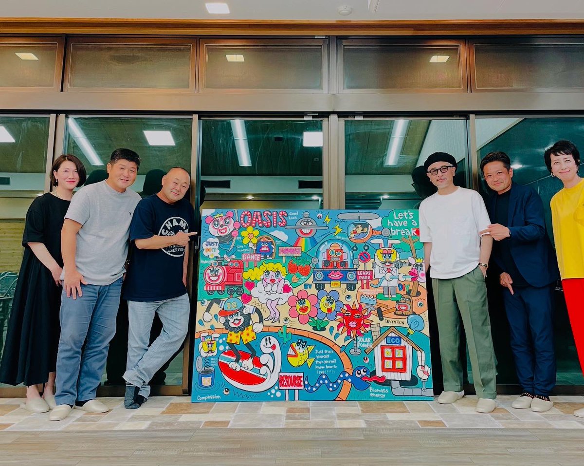 青山健一　「機関車で行こう」アクリルＰ６号　真作保証　美品！メルヘンを描く画家！ 以前、#栃木県 #栃木市 の施設に納品させて頂いた作品です。 ◽️作品